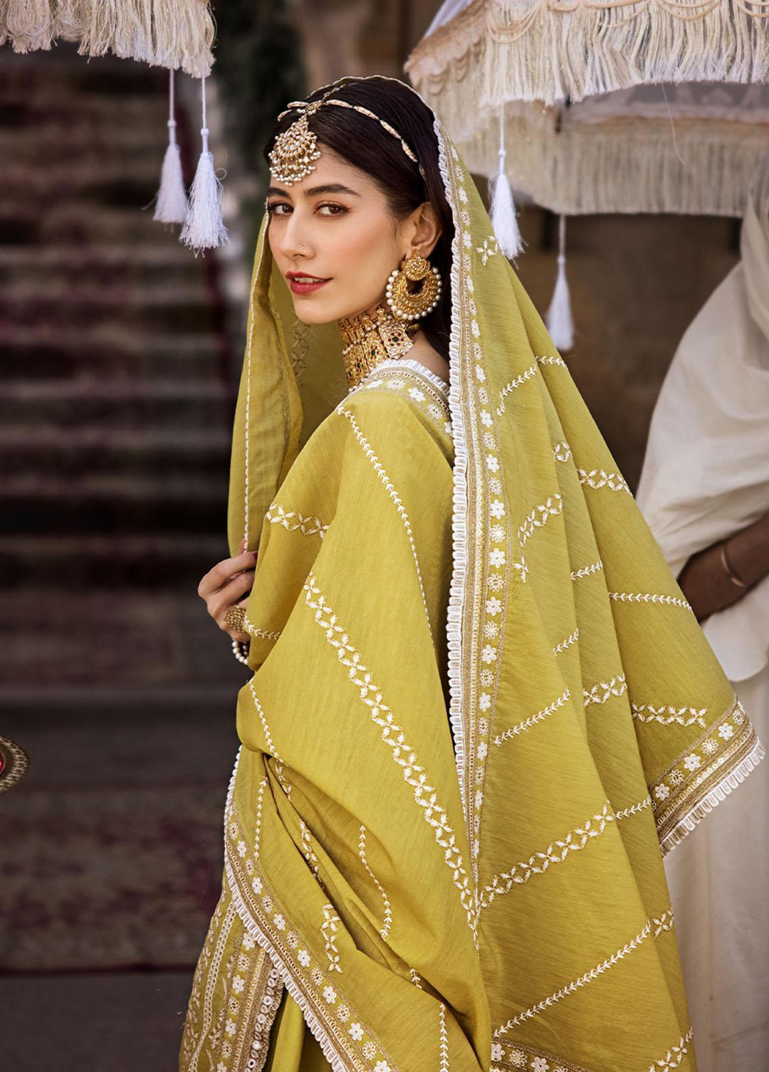 The Mughal Queen by Asim Jofa Embroidered Cotton Suits Unstitched 3 Piece AJ23MQ AJMQ-01 - Eid Collection