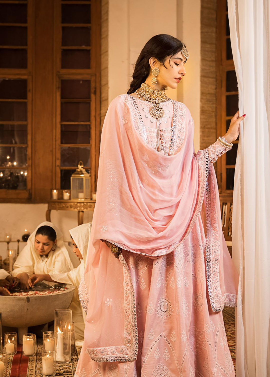 The Mughal Queen by Asim Jofa Embroidered Cotton Suits Unstitched 3 Piece AJ23MQ AJMQ-04 - Eid Collection