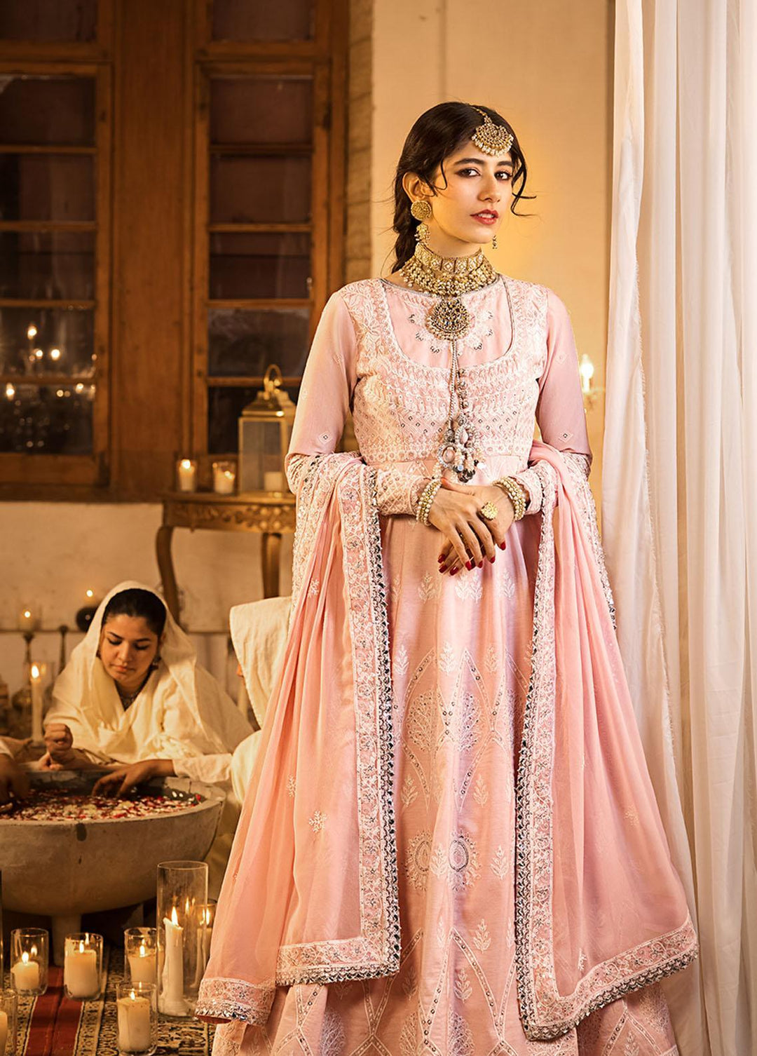 The Mughal Queen by Asim Jofa Embroidered Cotton Suits Unstitched 3 Piece AJ23MQ AJMQ-04 - Eid Collection