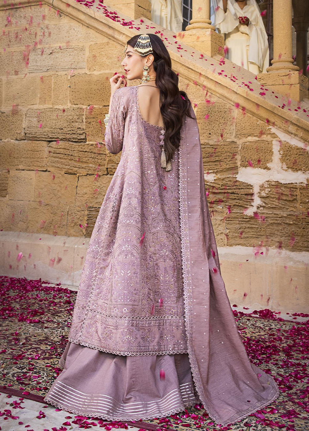 The Mughal Queen by Asim Jofa Embroidered Cotton Suits Unstitched 3 Piece AJ23MQ AJMQ-07 - Eid Collection