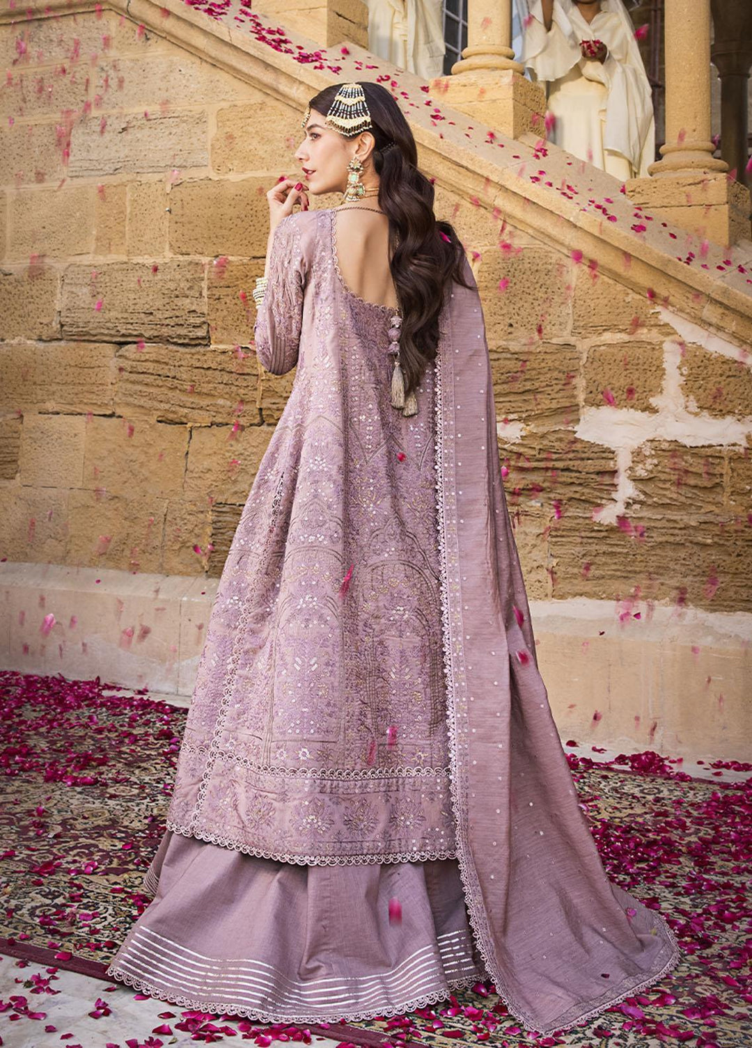 The Mughal Queen by Asim Jofa Embroidered Cotton Suits Unstitched 3 Piece AJ23MQ AJMQ-07 - Eid Collection