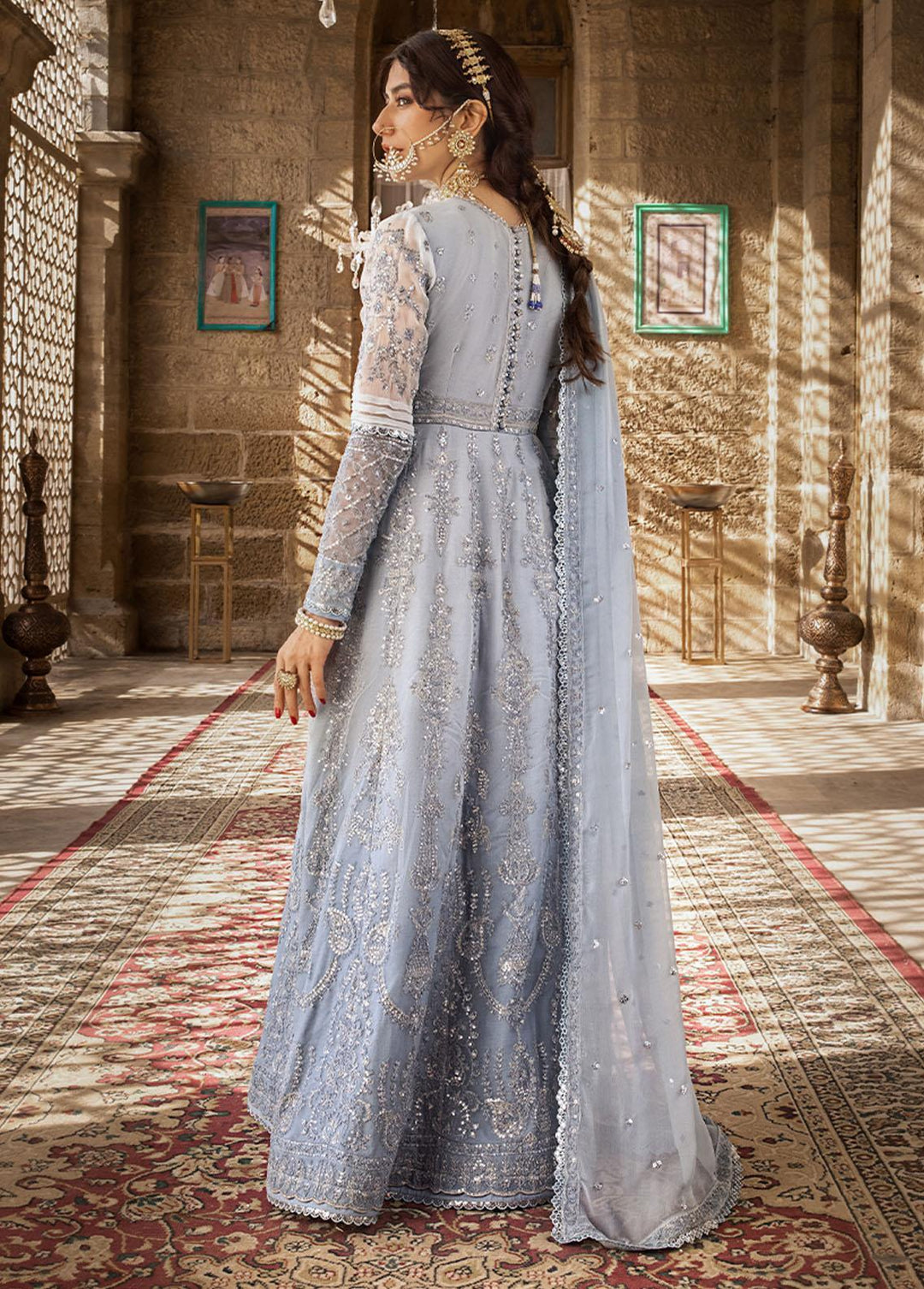 The Mughal Queen by Asim Jofa Embroidered Chiffon Suits Unstitched 3 Piece AJ23MQ AJMQ-08 - Eid Collection