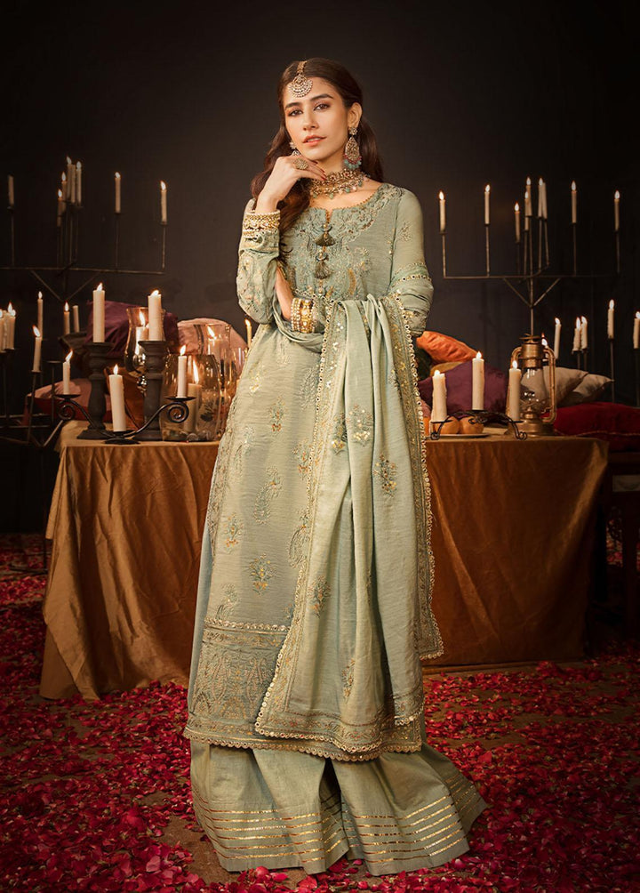 The Mughal Queen by Asim Jofa Embroidered Cotton Suits Unstitched 3 Piece AJ23MQ AJMQ-09 - Eid Collection