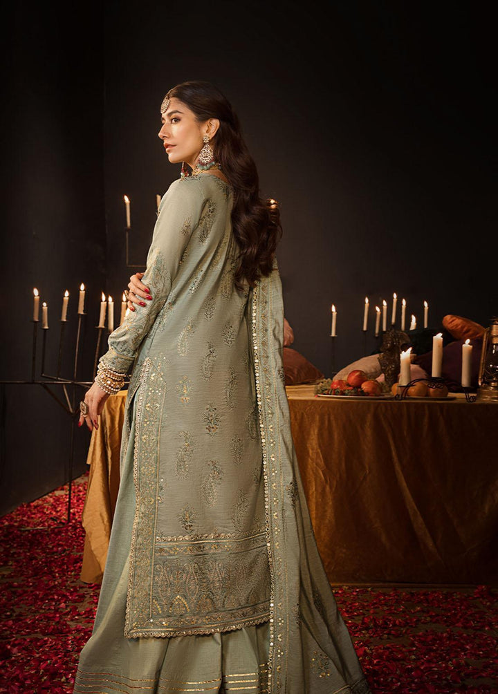 The Mughal Queen by Asim Jofa Embroidered Cotton Suits Unstitched 3 Piece AJ23MQ AJMQ-09 - Eid Collection