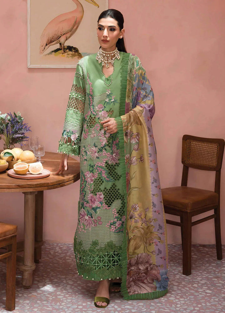 The Painted Garden by Afrozeh Embroidered Lawn Suit Unstitched 3 Piece AF24PG D-02 Celestial Bouquet - Summer Collection