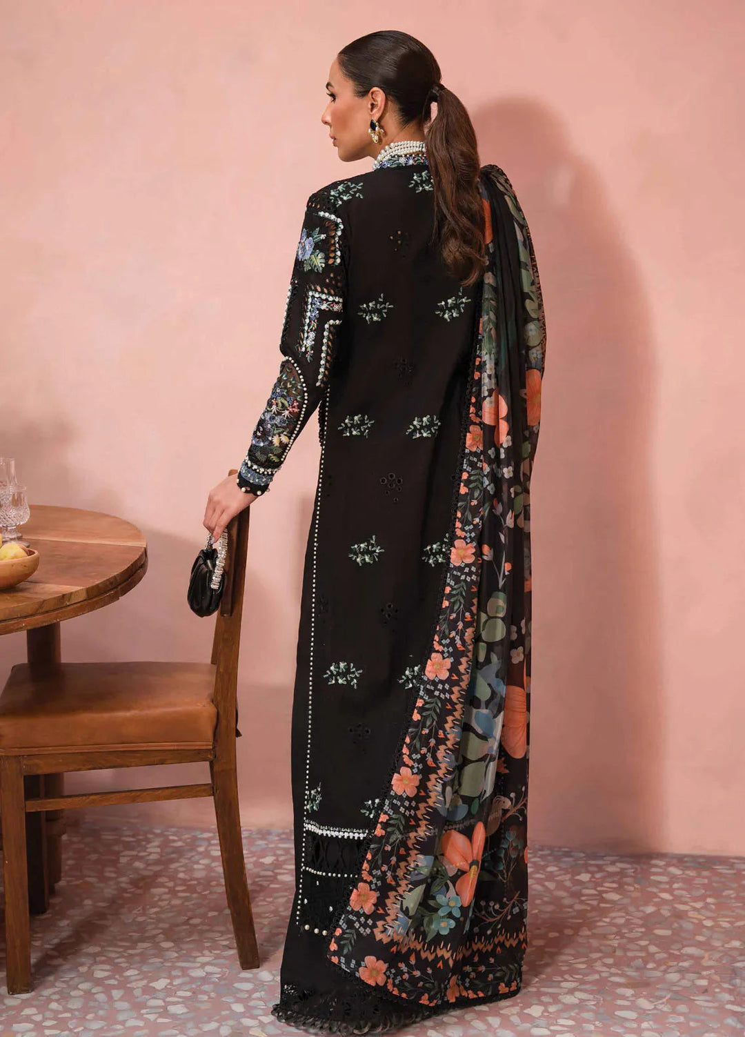 The Painted Garden by Afrozeh Embroidered Lawn Suit Unstitched 3 Piece AF24PG D-03 Midnight Muse - Summer Collection