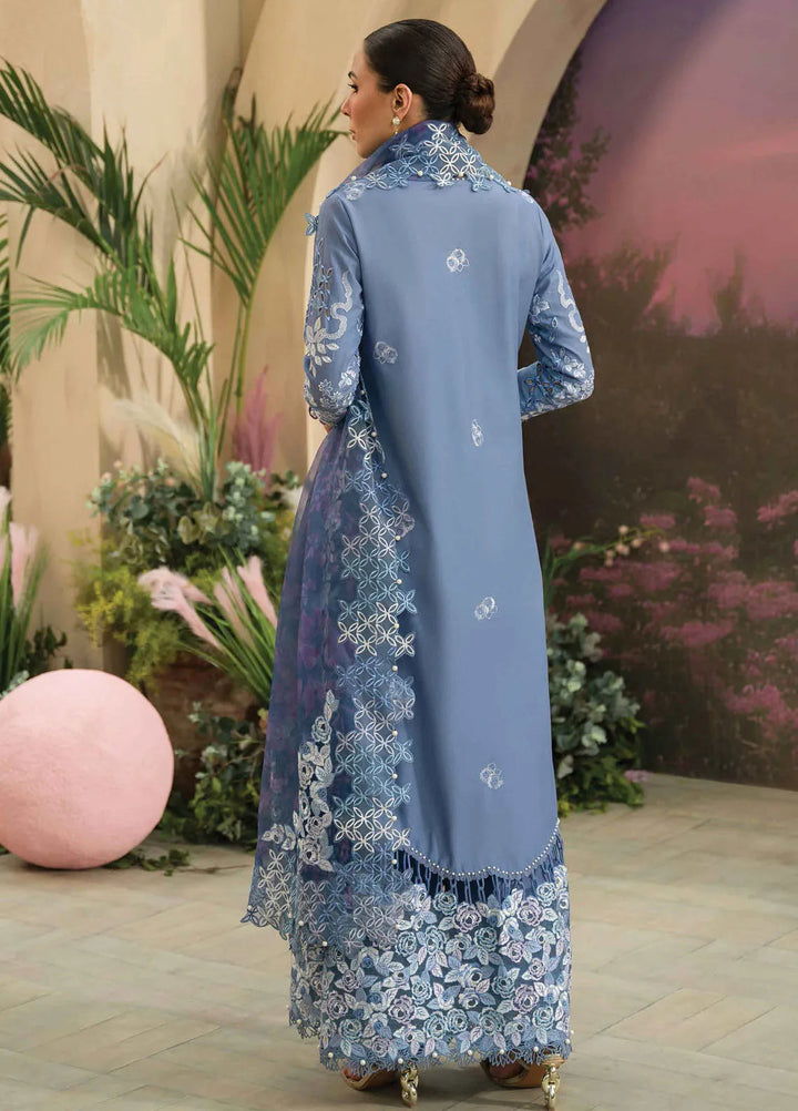 The Painted Garden by Afrozeh Embroidered Lawn Suit Unstitched 3 Piece AF24PG D-07 Indigo Ink - Summer Collection