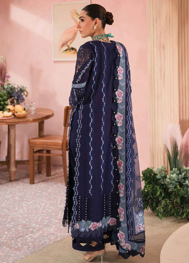 The Painted Garden by Afrozeh Embroidered Lawn Suit Unstitched 3 Piece AF24PG D-10 Bluebell - Summer Collection