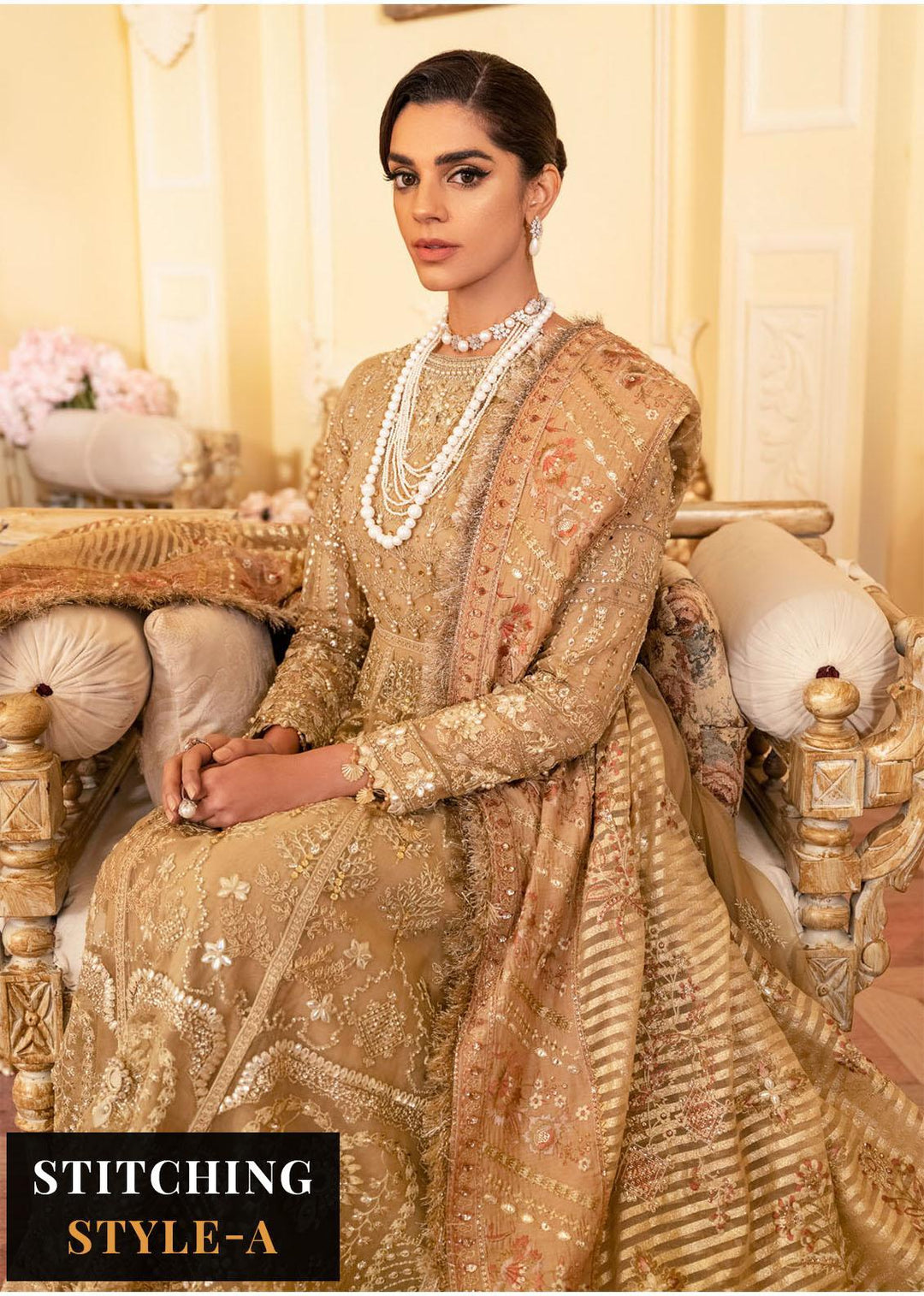The Royal Palace By Nureh Embroidered Organza Suits Unstitched 3 Piece NU23RP NL-42 - Luxury Formal Collection