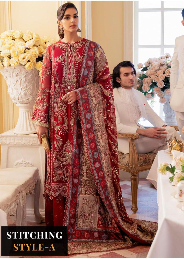 The Royal Palace By Nureh Embroidered Chiffon Suits Unstitched 3 Piece NU23RP NL-43 - Luxury Formal Collection