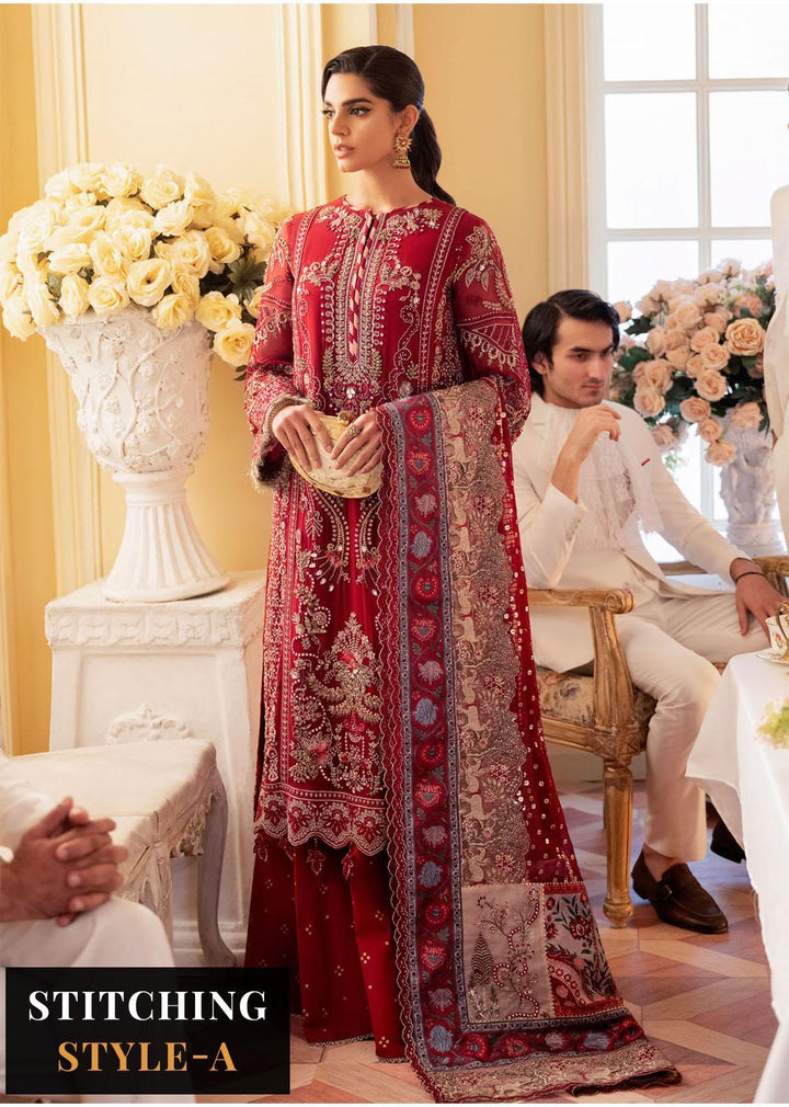 The Royal Palace By Nureh Embroidered Chiffon Suits Unstitched 3 Piece NU23RP NL-43 - Luxury Formal Collection