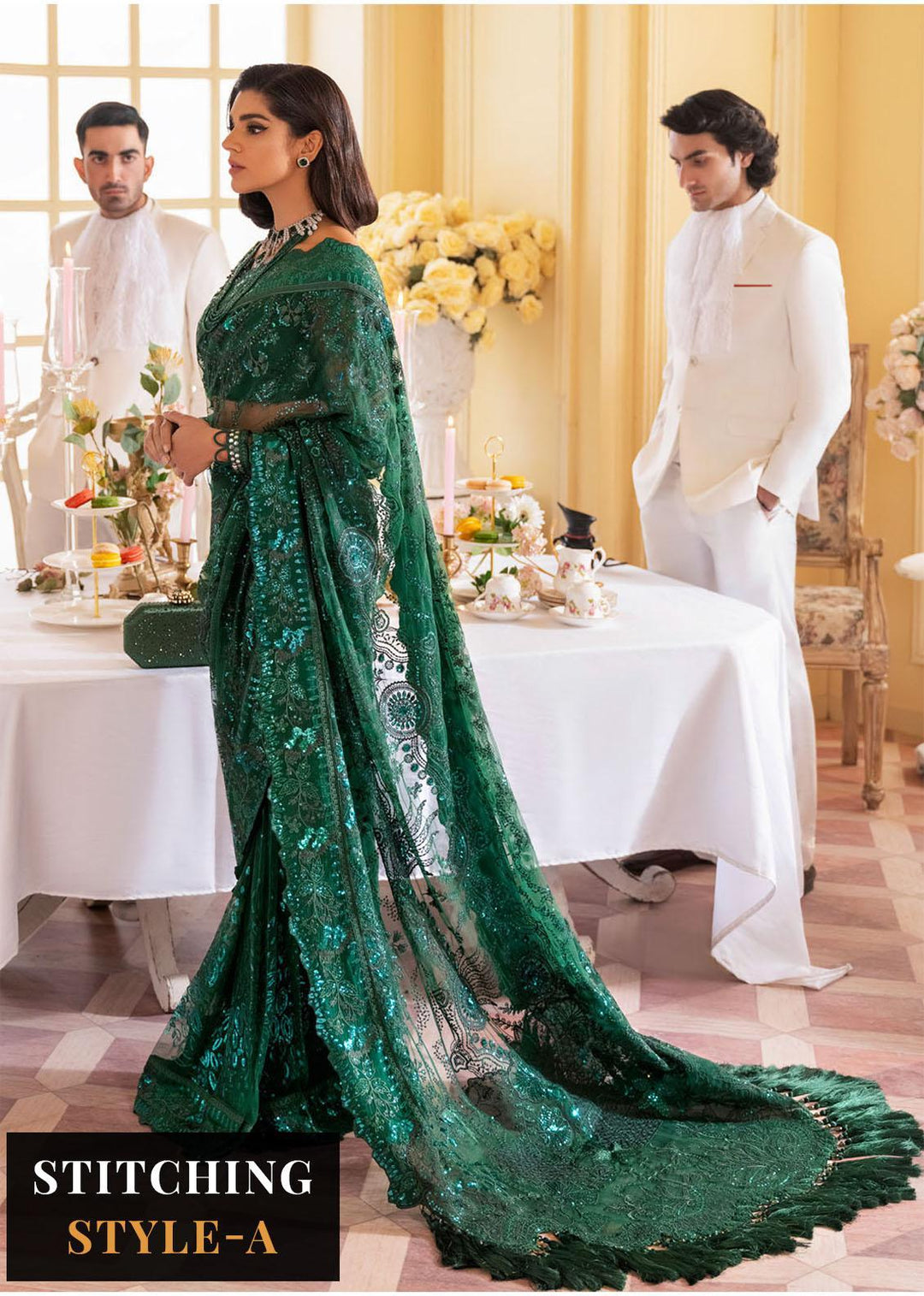 The Royal Palace By Nureh Embroidered Net Suits Unstitched 3 Piece NU23RP NL-47 - Luxury Formal Collection