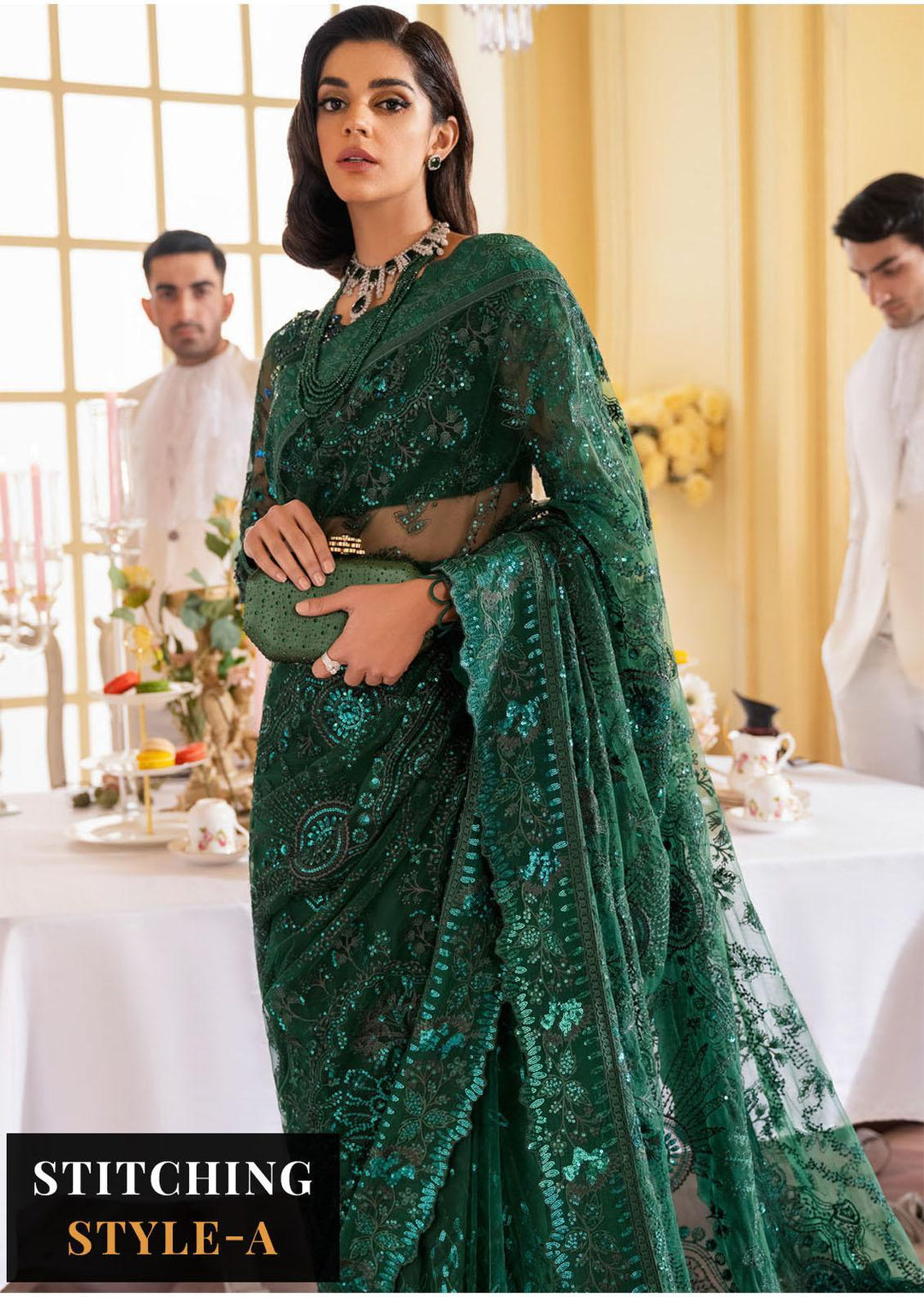 The Royal Palace By Nureh Embroidered Net Suits Unstitched 3 Piece NU23RP NL-47 - Luxury Formal Collection