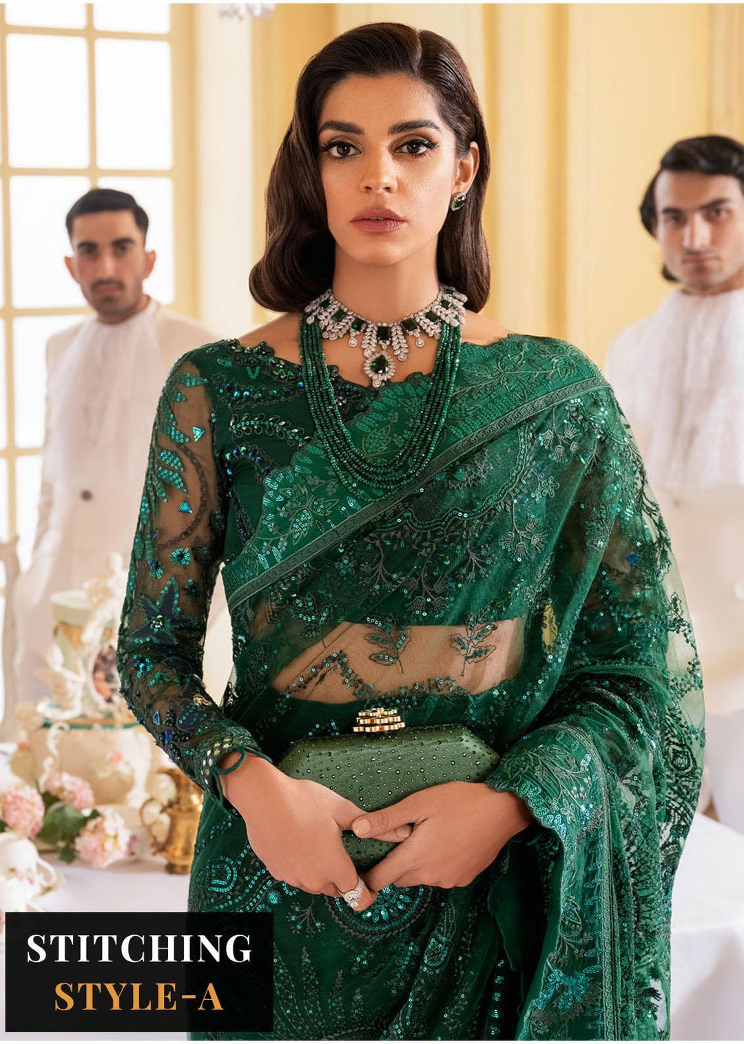 The Royal Palace By Nureh Embroidered Net Suits Unstitched 3 Piece NU23RP NL-47 - Luxury Formal Collection