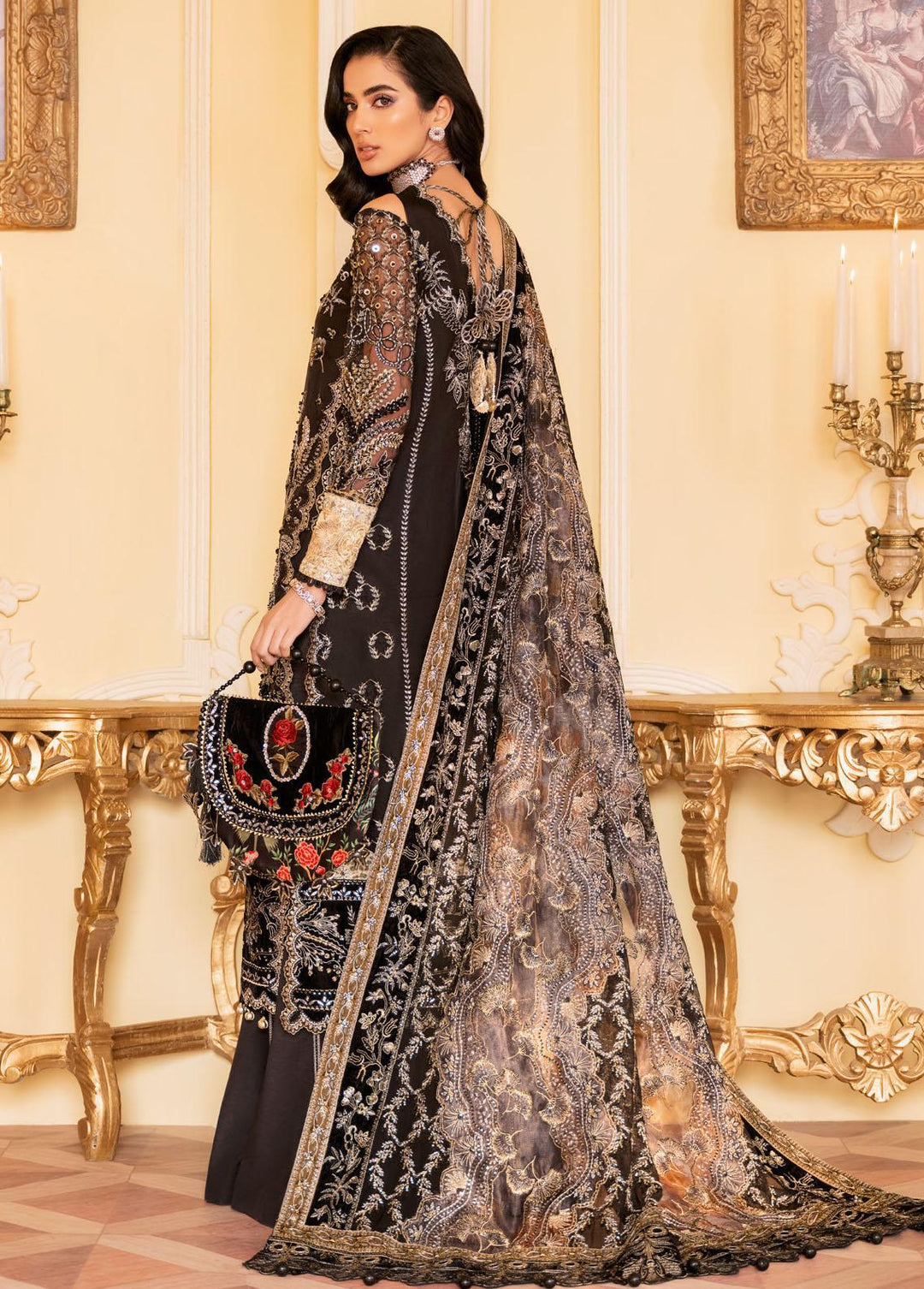 The Royal Palace By Nureh Embroidered Chiffon Suits Unstitched 3 Piece NU23RP NL-48 - Luxury Formal Collection