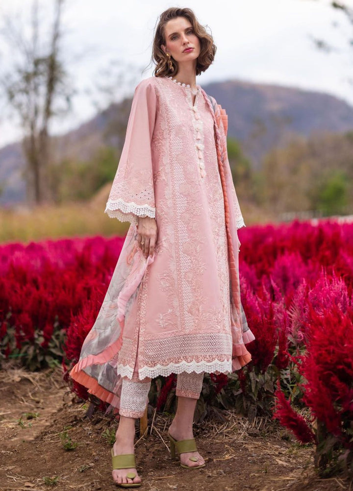 The Secret Garden by Mushq Embroidered Lawn Suits Unstitched 3 Piece MQ24SG D-1A Rosewood - Summer Collection