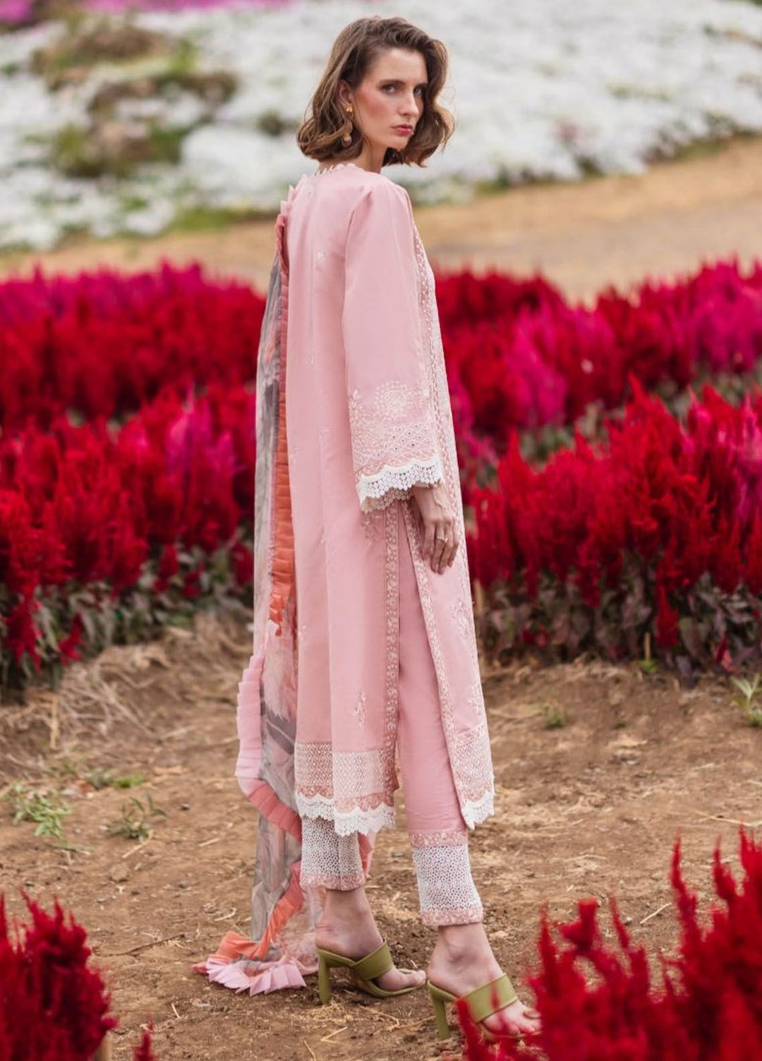 The Secret Garden by Mushq Embroidered Lawn Suits Unstitched 3 Piece MQ24SG D-1A Rosewood - Summer Collection