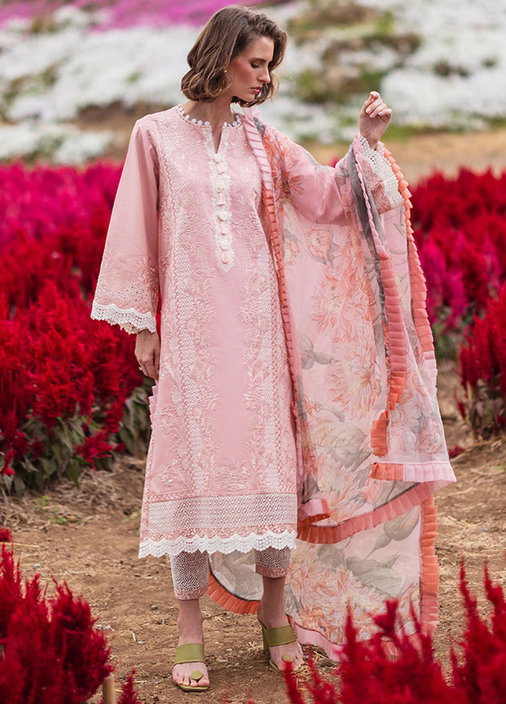 The Secret Garden by Mushq Embroidered Lawn Suits Unstitched 3 Piece MQ24SG D-1A Rosewood - Summer Collection