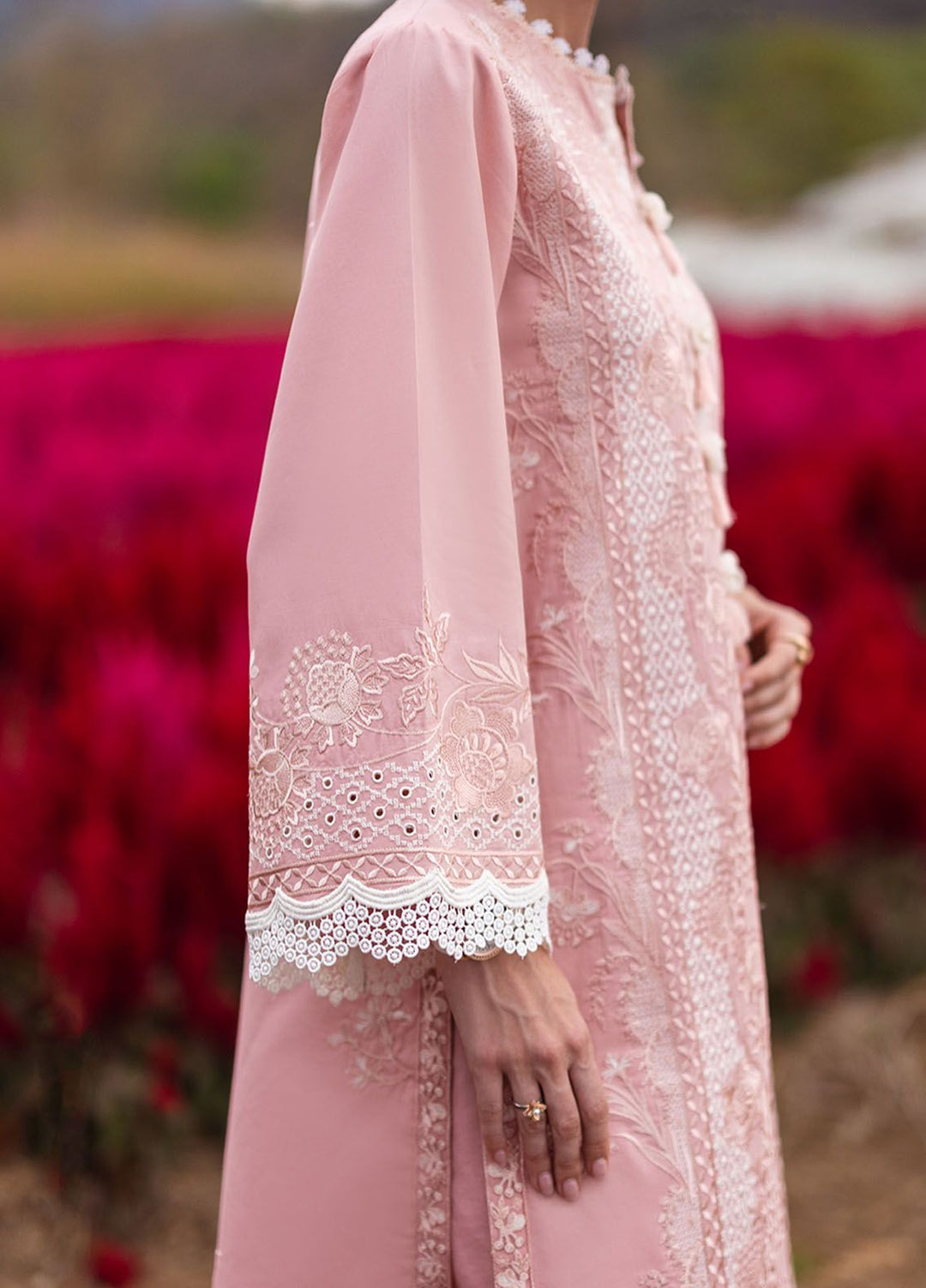 The Secret Garden by Mushq Embroidered Lawn Suits Unstitched 3 Piece MQ24SG D-1A Rosewood - Summer Collection