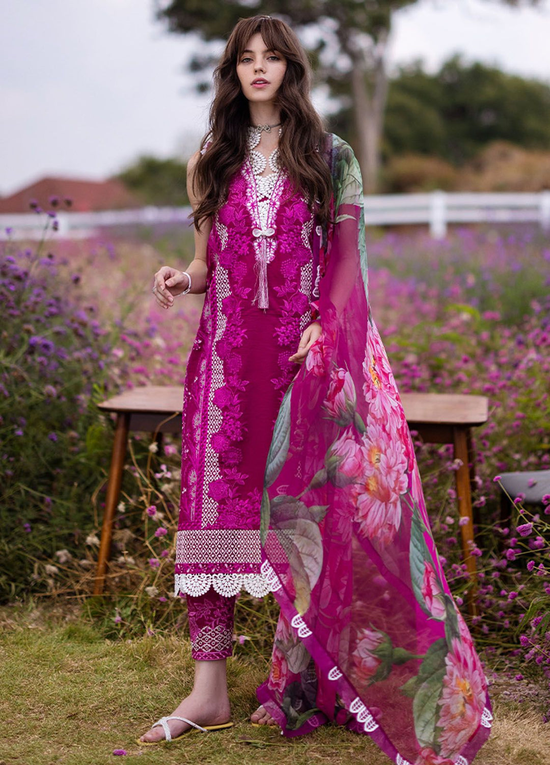 The Secret Garden by Mushq Embroidered Lawn Suits Unstitched 3 Piece MQ24SG D-1B Fairy Dell - Summer Collection