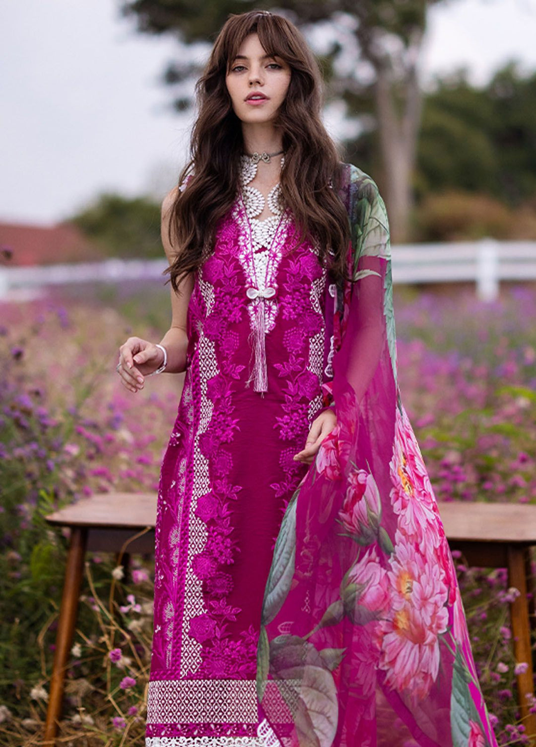 The Secret Garden by Mushq Embroidered Lawn Suits Unstitched 3 Piece MQ24SG D-1B Fairy Dell - Summer Collection