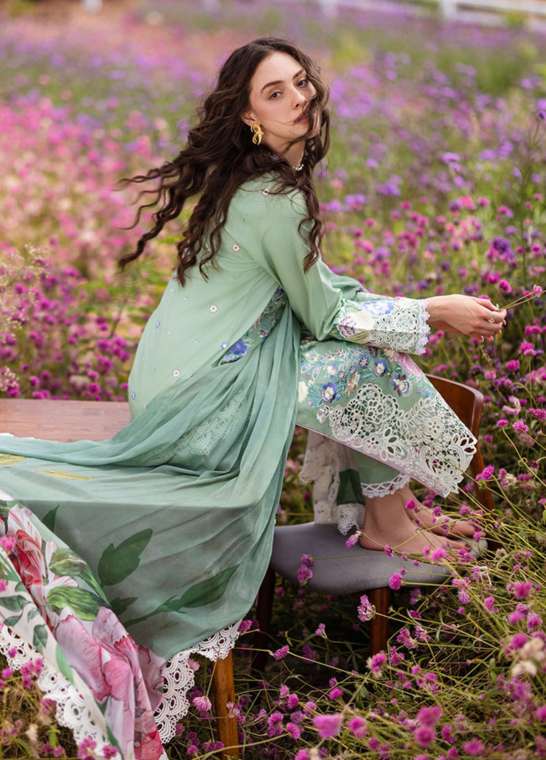 The Secret Garden by Mushq Embroidered Lawn Suits Unstitched 3 Piece MQ24SG D-2A Brimstone - Summer Collection