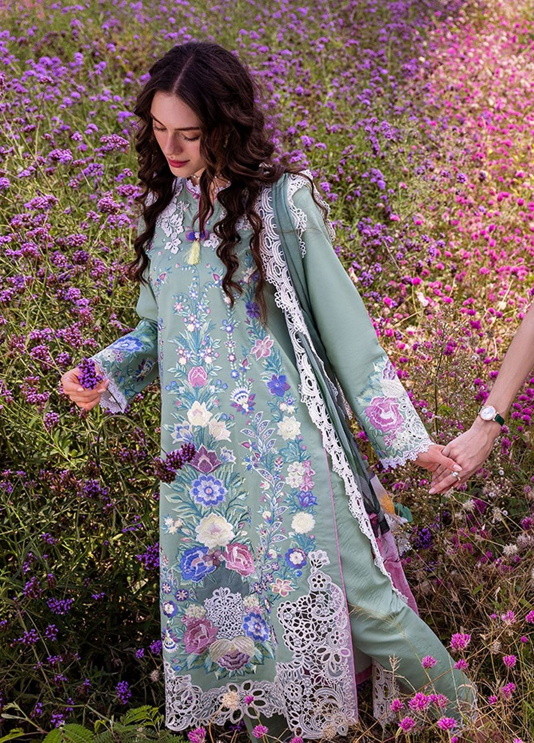 The Secret Garden by Mushq Embroidered Lawn Suits Unstitched 3 Piece MQ24SG D-2A Brimstone - Summer Collection