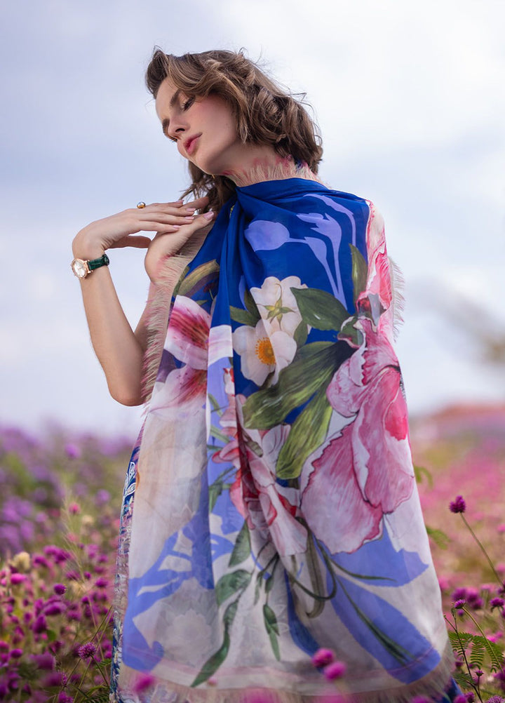 The Secret Garden by Mushq Embroidered Lawn Suits Unstitched 3 Piece MQ24SG D-2B Blue Morpho - Summer Collection