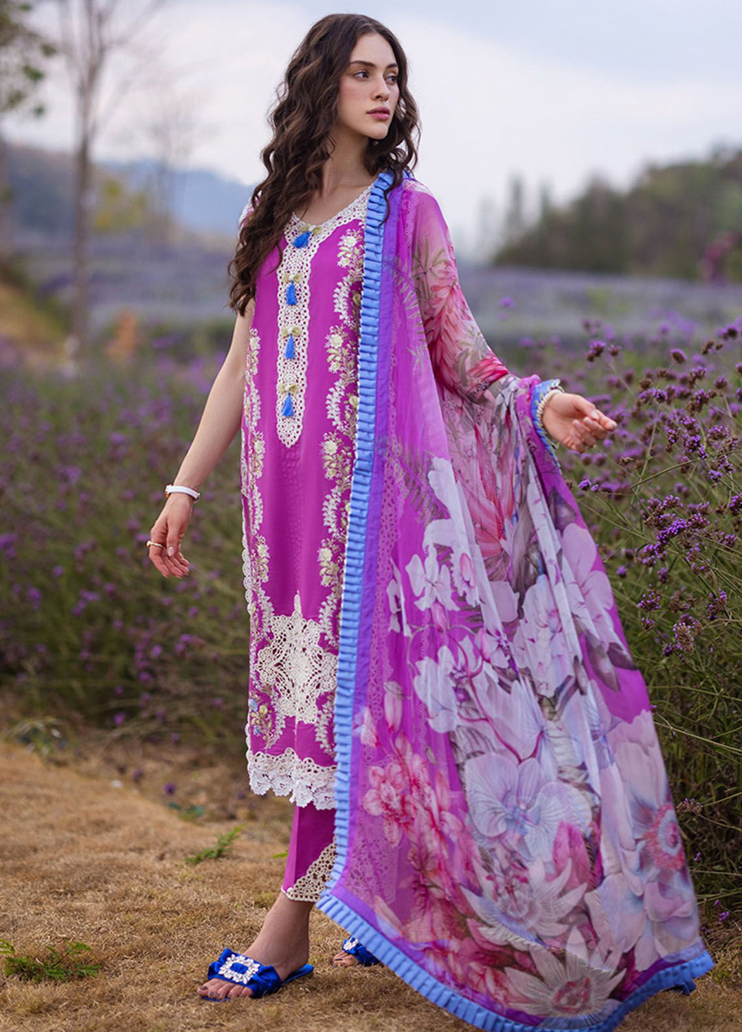 The Secret Garden by Mushq Embroidered Lawn Suits Unstitched 3 Piece MQ24SG D-3A Enchanted Bloom - Summer Collection