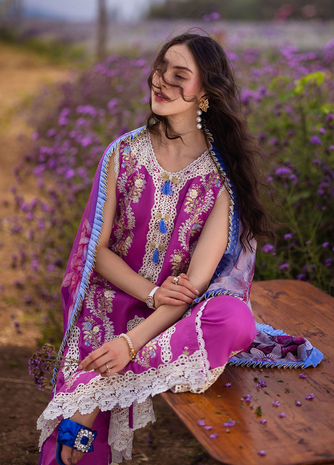 The Secret Garden by Mushq Embroidered Lawn Suits Unstitched 3 Piece MQ24SG D-3A Enchanted Bloom - Summer Collection