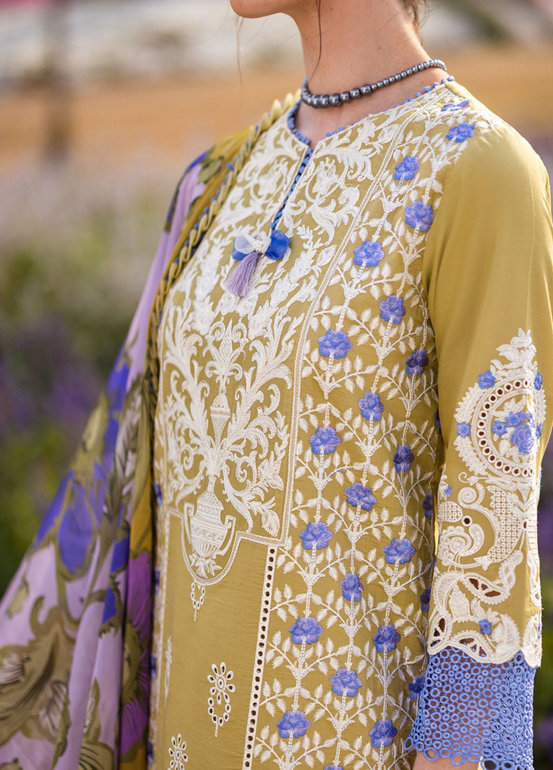 The Secret Garden by Mushq Embroidered Lawn Suits Unstitched 3 Piece MQ24SG D-4A Mystical Fern - Summer Collection