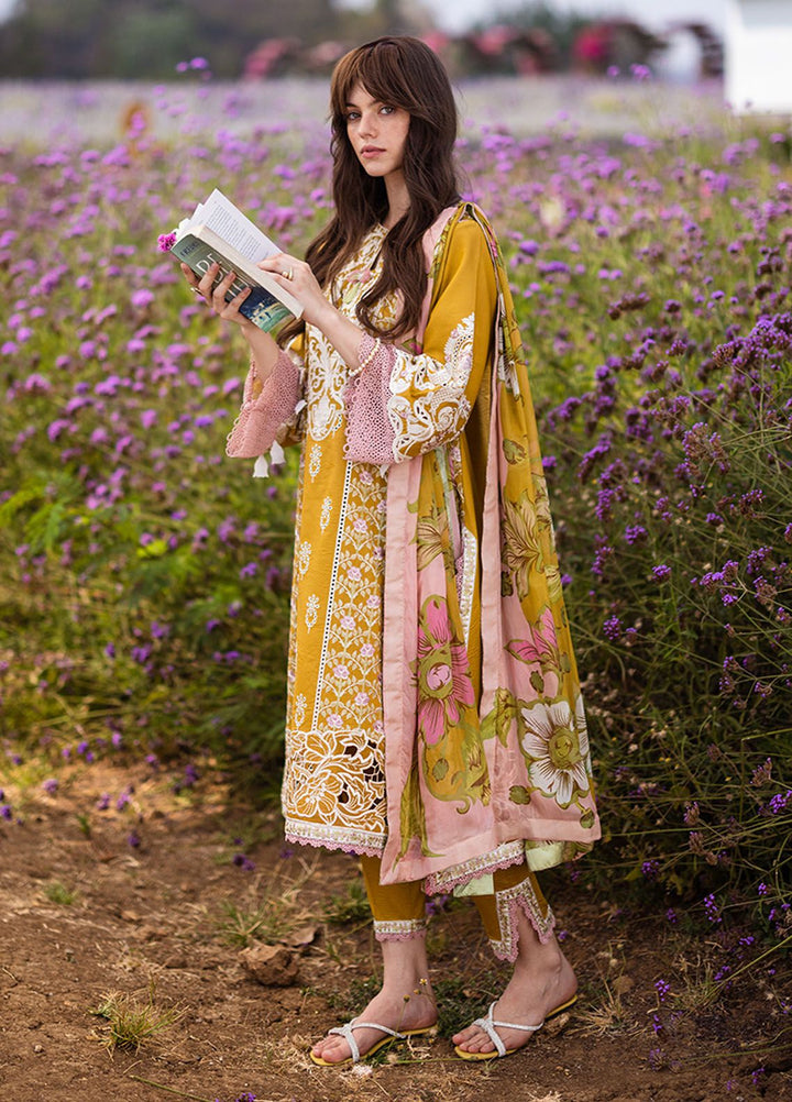 The Secret Garden by Mushq Embroidered Lawn Suits Unstitched 3 Piece MQ24SG D-4B Whispering Petals - Summer Collection