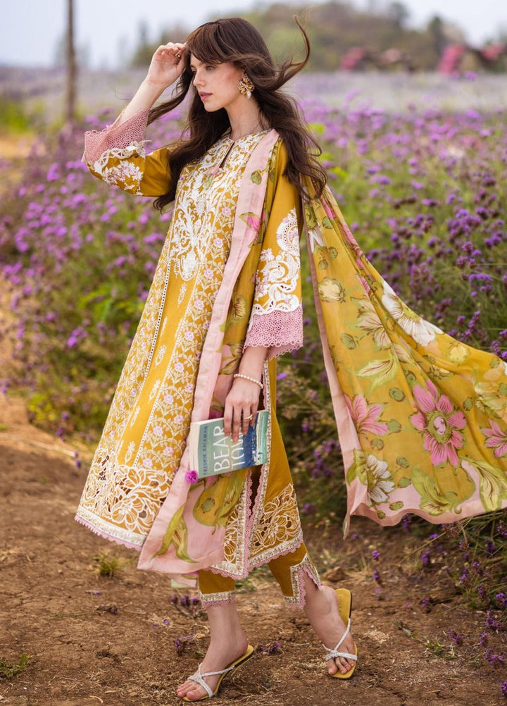 The Secret Garden by Mushq Embroidered Lawn Suits Unstitched 3 Piece MQ24SG D-4B Whispering Petals - Summer Collection