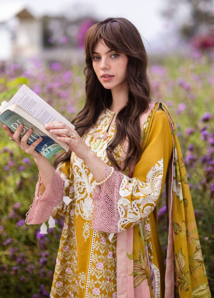 The Secret Garden by Mushq Embroidered Lawn Suits Unstitched 3 Piece MQ24SG D-4B Whispering Petals - Summer Collection
