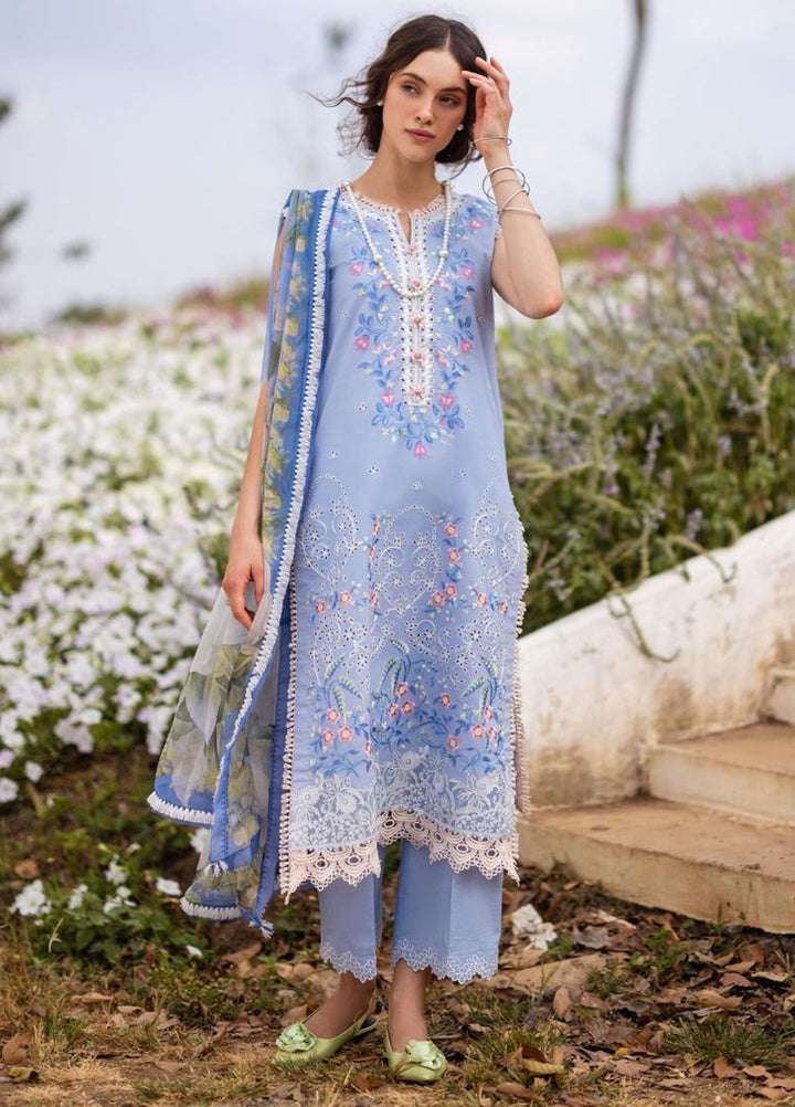 The Secret Garden by Mushq Embroidered Lawn Suits Unstitched 3 Piece MQ24SG D-8A Myosotis - Summer Collection