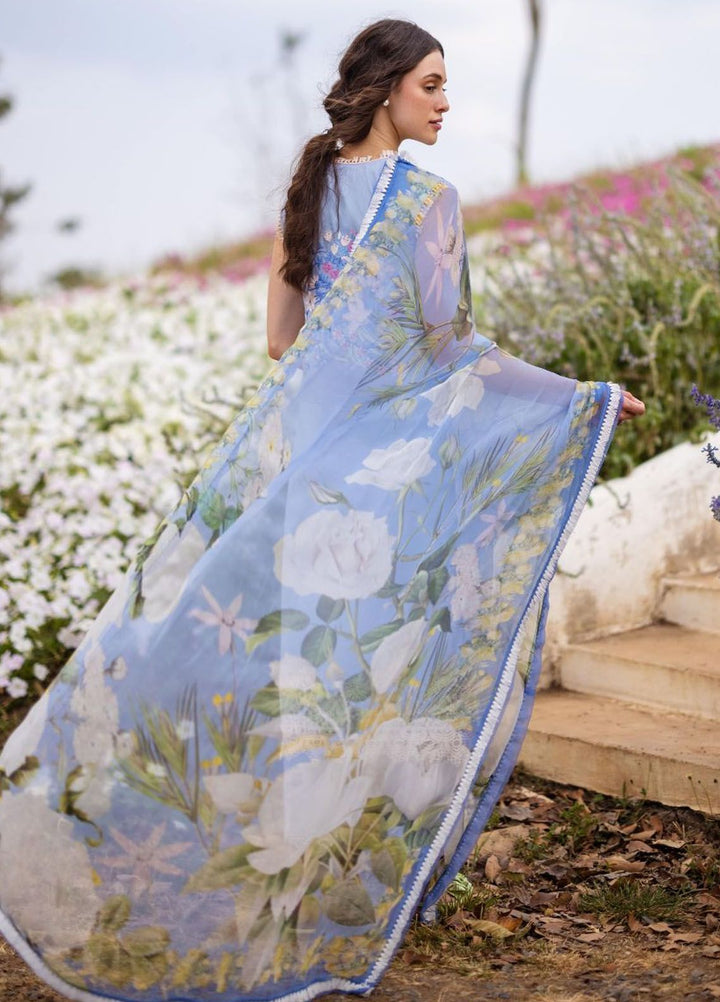 The Secret Garden by Mushq Embroidered Lawn Suits Unstitched 3 Piece MQ24SG D-8A Myosotis - Summer Collection
