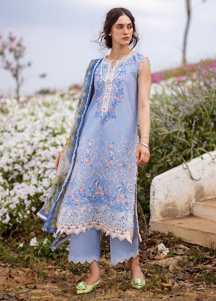 The Secret Garden by Mushq Embroidered Lawn Suits Unstitched 3 Piece MQ24SG D-8A Myosotis - Summer Collection