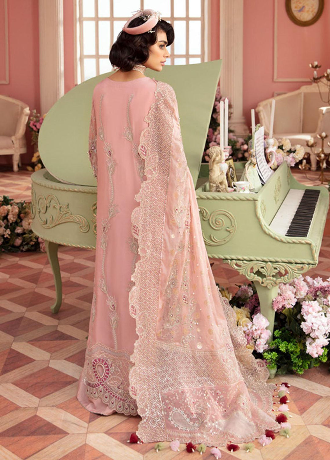 The Secret Garden By Nureh Embroidered Chiffon Suits Unstitched 4 Piece NU24SG NL-58 Caroline - Luxury Collection