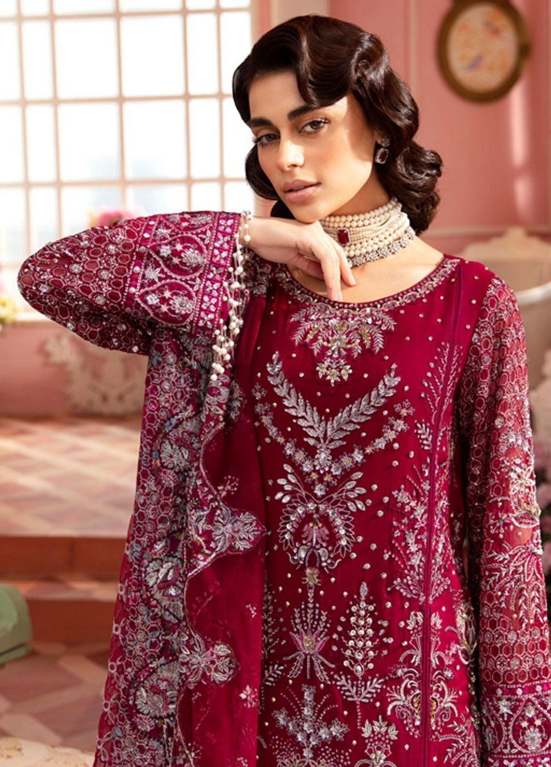 The Secret Garden By Nureh Embroidered Chiffon Suits Unstitched 4 Piece NU24SG NL-59 Charlotte - Luxury Collection