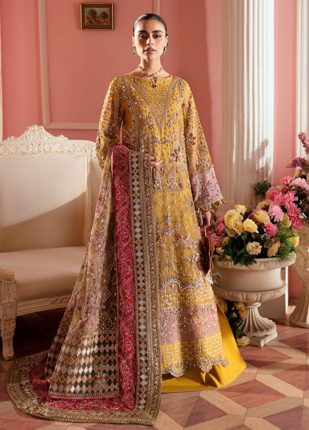 The Secret Garden By Nureh Embroidered Organza Suits Unstitched 4 Piece NU24SG NL-60 Florence - Luxury Collection