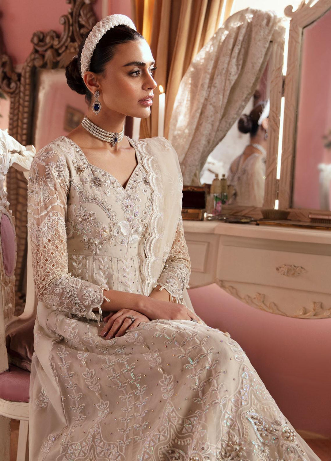 The Secret Garden By Nureh Embroidered Organza Suits Unstitched 4 Piece NU24SG NL-62 Selina - Luxury Collection