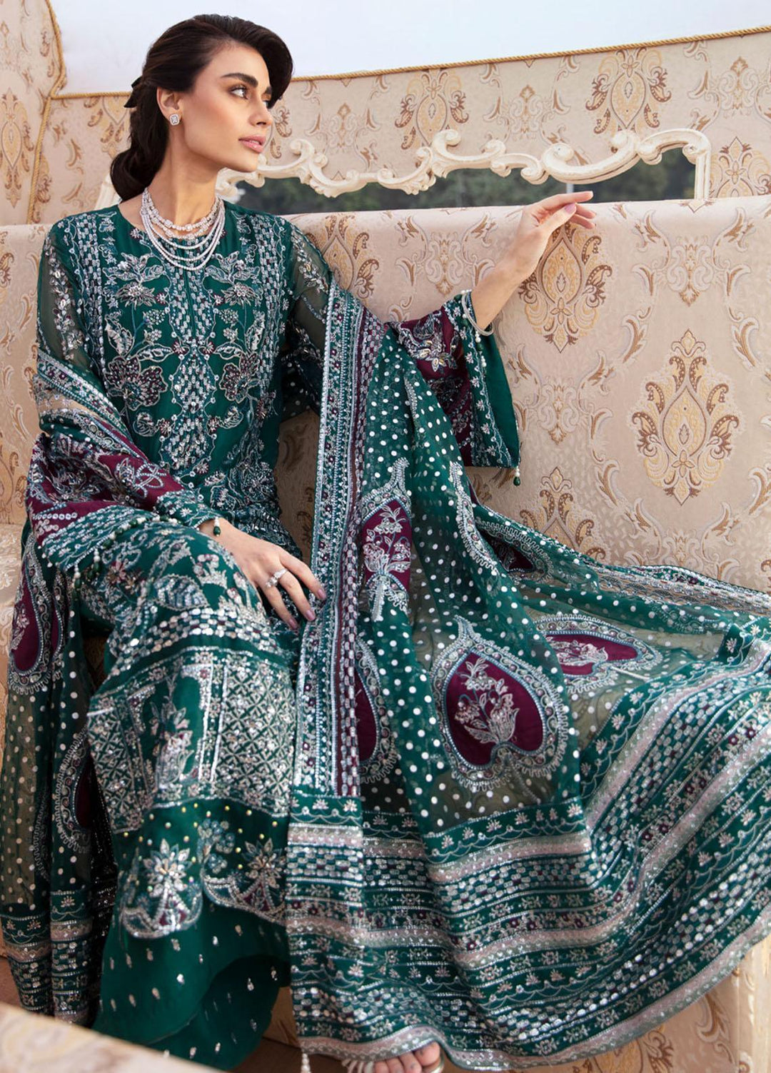The Secret Garden By Nureh Embroidered Chiffon Suits Unstitched 4 Piece NU24SG NL-63 Victoria - Luxury Collection