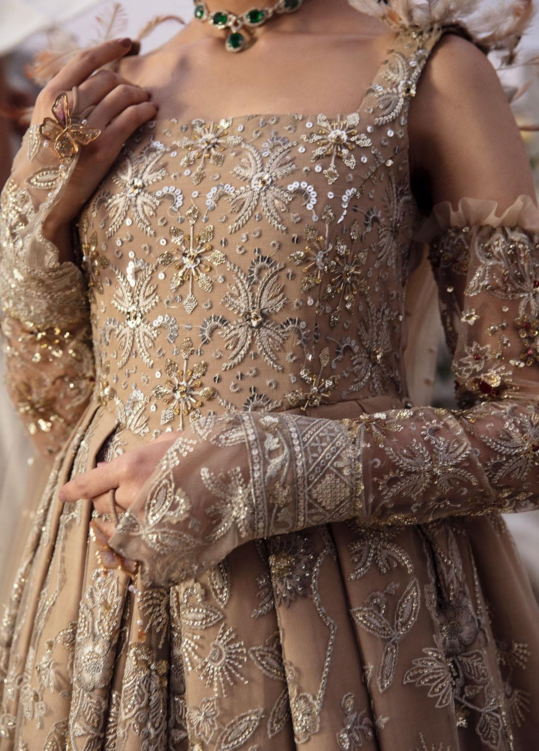 The Secret Garden By Nureh Embroidered Net Suits Unstitched 4 Piece NU24SG NL-65 Clara - Luxury Collection