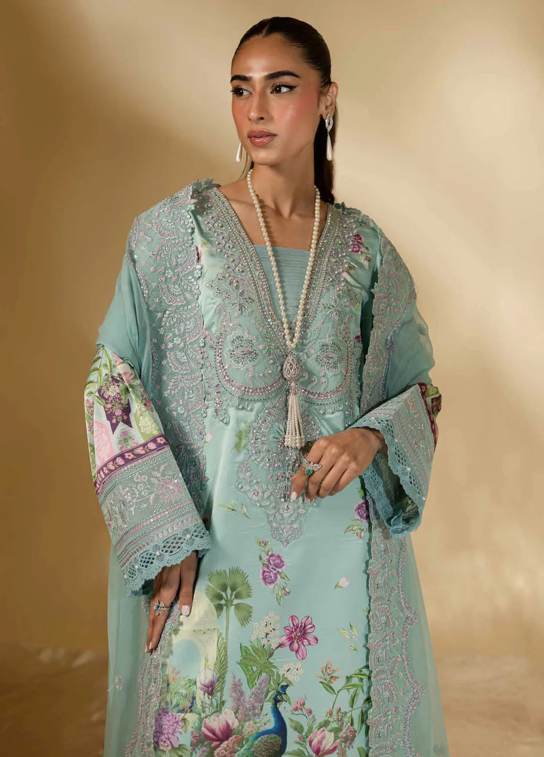 The Silk Edit by Nureh Embroidered Silk Suits Unstitched 3 Piece NU25TSE S-21 - Festive Collection