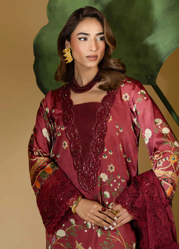 The Silk Edit by Nureh Embroidered Silk Suits Unstitched 3 Piece NU25TSE S-22 - Festive Collection