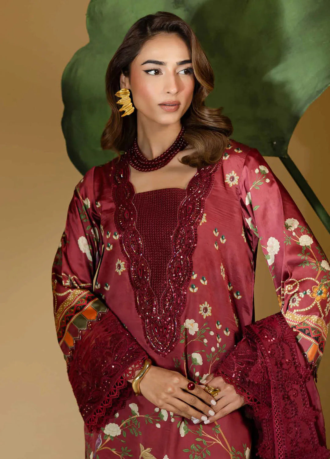 The Silk Edit by Nureh Embroidered Silk Suits Unstitched 3 Piece NU25TSE S-22 - Festive Collection