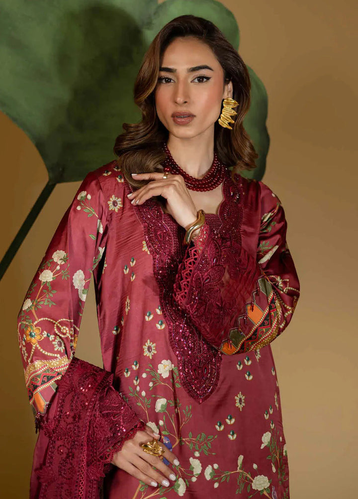 The Silk Edit by Nureh Embroidered Silk Suits Unstitched 3 Piece NU25TSE S-22 - Festive Collection