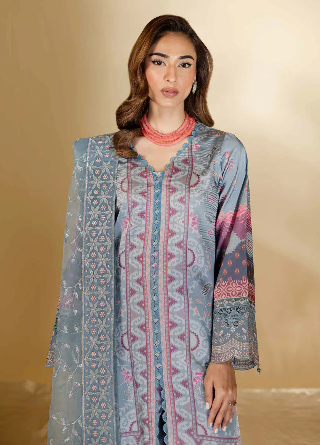 The Silk Edit by Nureh Embroidered Silk Suits Unstitched 3 Piece NU25TSE S-23 - Festive Collection