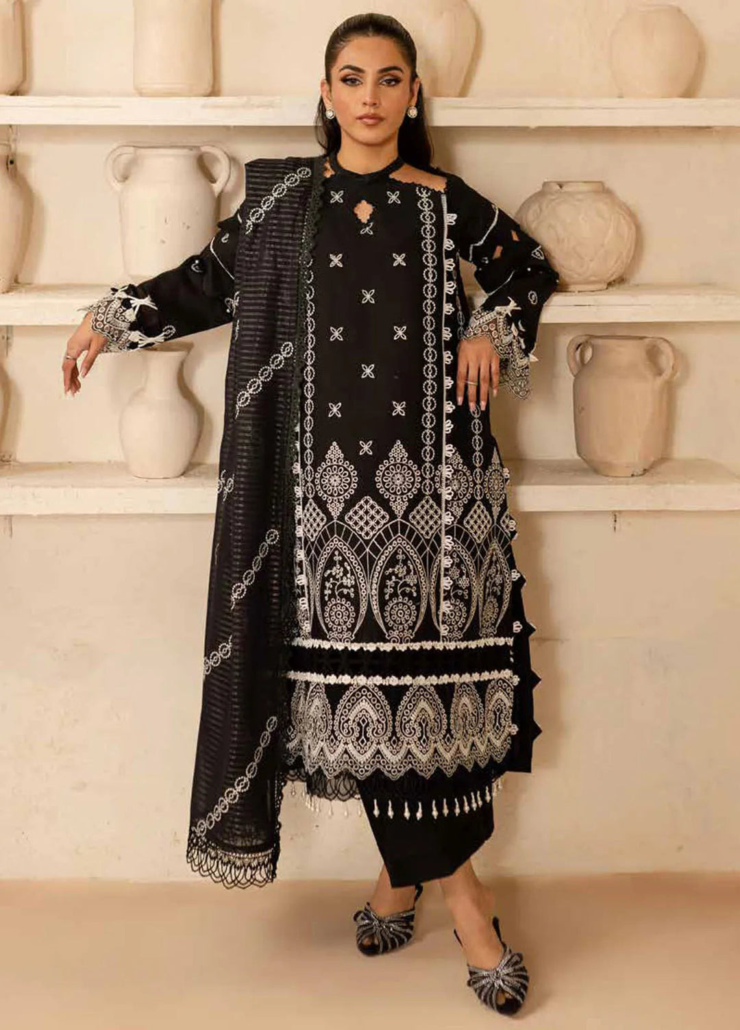 The Summer Garden By Parishay Embroidered Lawn Suit Unstitched 3 Piece PR25TS SG-01 - Summer Collection