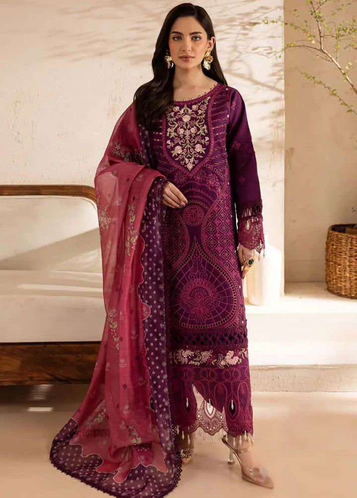The Summer Garden By Parishay Embroidered Lawn Suit Unstitched 3 Piece PR25TS SG-03 - Summer Collection